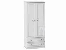 Welcome Welcome Pembroke White High Gloss 2 Door 2 Drawer Tall Double Wardrobe (Assembled)