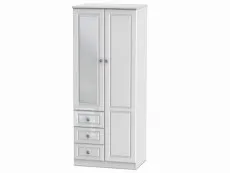 Welcome Welcome Pembroke White High Gloss 2 Door 3 Drawer Mirrored Double Wardrobe (Assembled)