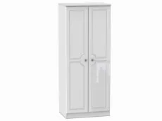 Welcome Welcome 2ft6 Pembroke White High Gloss 2 Door Double Wardrobe (Assembled)