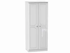 Welcome Welcome 2ft6 Pembroke White High Gloss 2 Door Tall Double Wardrobe (Assembled)