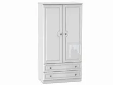 Welcome Welcome 3ft Pembroke White High Gloss 2 Door 2 Drawer Double Wardrobe (Assembled)