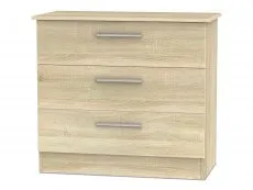 Welcome Welcome Contrast 3 Drawer Low Chest of Drawers (Assembled)