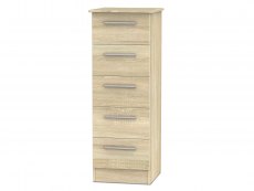 Welcome Contrast 5 Drawer Tall Narrow Chest of Drawers (Assembled)