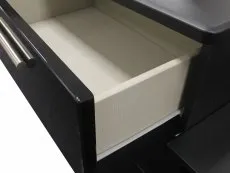Welcome Welcome Knightsbridge Black High Gloss 3 Drawer Bedside Table (Assembled)
