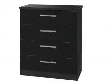 Welcome Welcome Knightsbridge Black High Gloss 4 Drawer Chest of Drawers (Assembled)