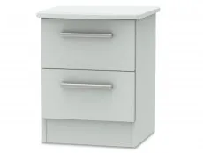 Welcome Welcome Knightsbridge Matt Grey 2 Drawer Small Bedside Table (Assembled)