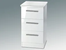 Welcome Welcome Knightsbridge White High Gloss 3 Drawer Bedside Table (Assembled)