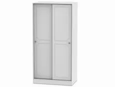 Welcome Welcome Pembroke White Ash Sliding Door Double Wardrobe (Part Assembled)