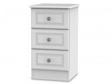 Welcome Pembroke White Ash 3 Drawer Bedside Cabinet (Assembled)