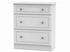 Welcome Pembroke White Ash 3 Drawer Deep Low Chest of Drawers (Assembled)