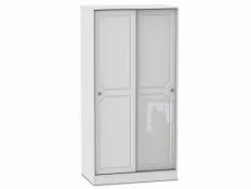 Welcome Welcome Pembroke White High Gloss Sliding Door Double Wardrobe (Part Assembled)