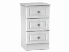 Welcome Welcome Pembroke White High Gloss 3 Drawer Bedside Table (Assembled)