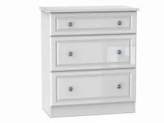 Welcome Welcome Pembroke White High Gloss 3 Drawer Deep Low Chest of Drawers (Assembled)