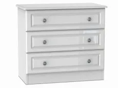 Welcome Welcome Pembroke White High Gloss 3 Drawer Low Chest of Drawers (Assembled)