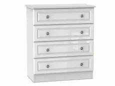 Welcome Welcome Pembroke White High Gloss 4 Drawer Chest of Drawers (Assembled)