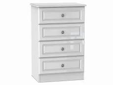 Welcome Welcome Pembroke White High Gloss 4 Drawer Midi Chest of Drawers (Assembled)