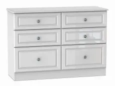 Welcome Welcome Pembroke White High Gloss 6 Drawer Midi Chest of Drawers (Assembled)