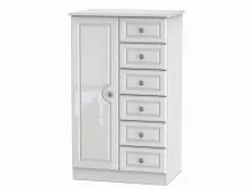 Welcome Welcome Pembroke White High Gloss Childrens Small Wardrobe (Assembled)