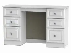 Welcome Welcome Pembroke White High Gloss Double Pedestal Dressing Table (Assembled)