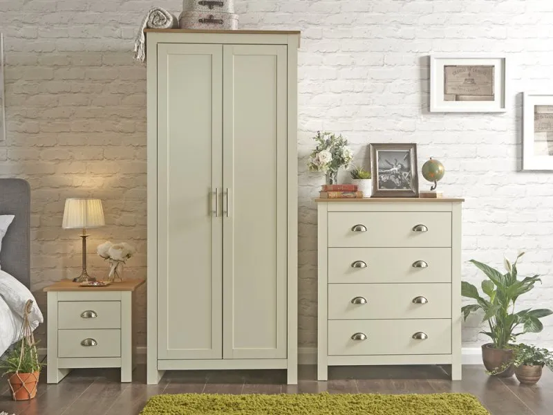 GFW Lancaster Cream and Oak 3 Piece Bedroom Furniture Package