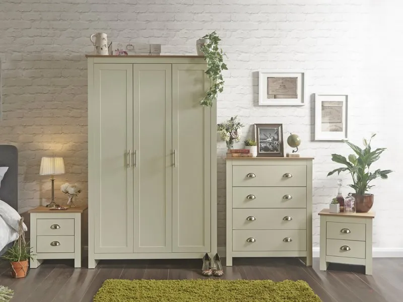 GFW Lancaster Cream and Oak 4 Piece Bedroom Furniture Package