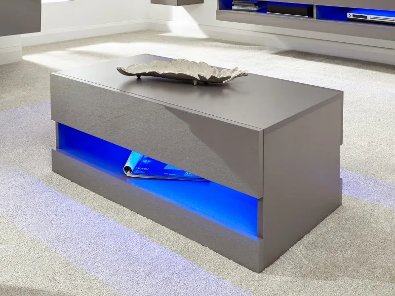 GFW Galicia Grey Coffee Table with LED Lighting