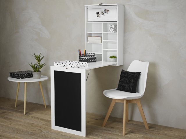 LPD Arlo White Foldaway Wall Desk Flat Packed
