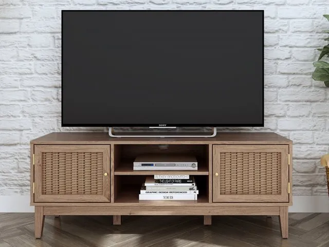 LPD Bordeaux Rattan and Oak 2 Door TV Cabinet thumbnail