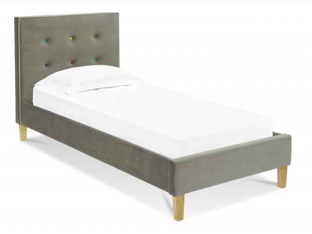 LPD Camden 3ft Single Grey Upholstered Fabric Bed Frame