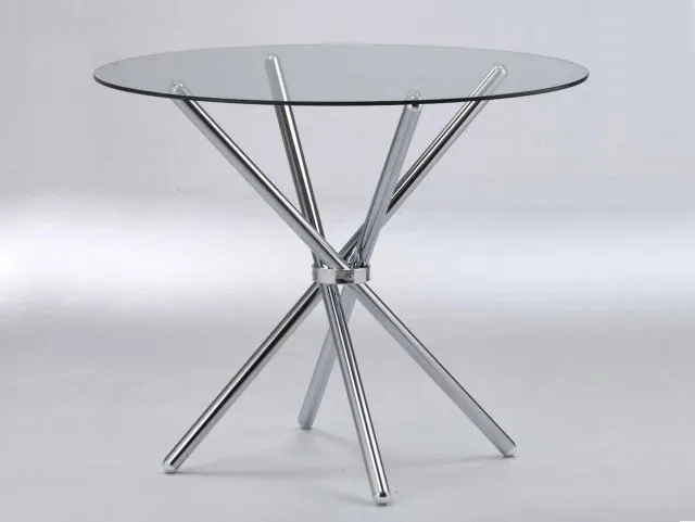 LPD Casa 90cm Glass and Chrome Dining Table thumbnail