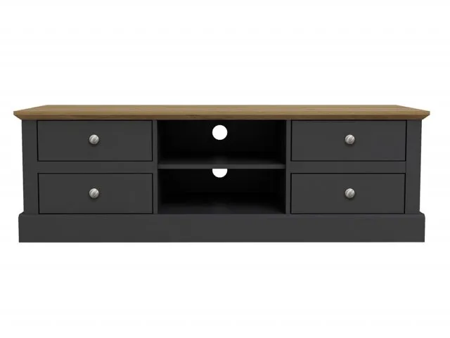 Photos - Wardrobe LPD Devon Charcoal 4 Drawer TV Cabinet tvcabinets 