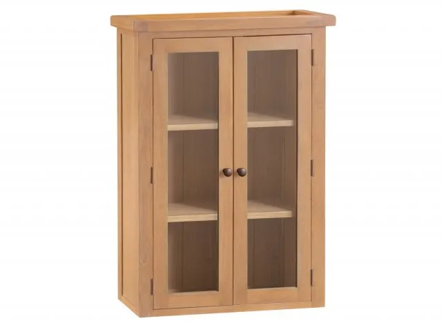 Kenmore Waverley Oak and Glass 2 Door Small Display Cabinet Assembled