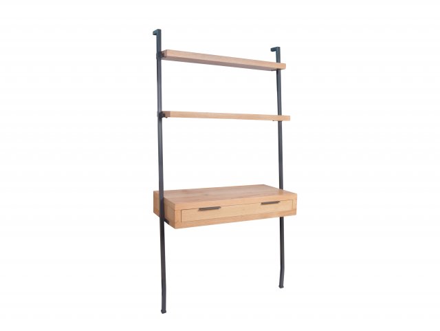 Kenmore Dyce Oak and Black 1 Drawer Ladder Desk Flat Packed