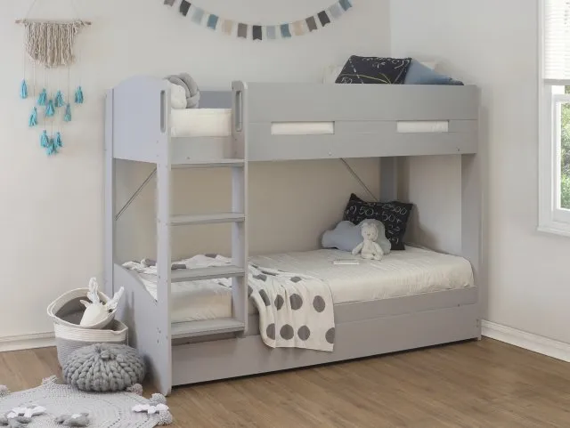 Flintshire Furniture - Flintshire Billie Grey Wooden Bunk Bed Frame - 3ft Single thumbnail