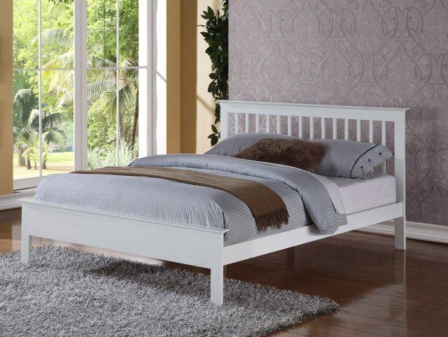 Flintshire Pentre 5ft King Size White Wooden Bed Frame