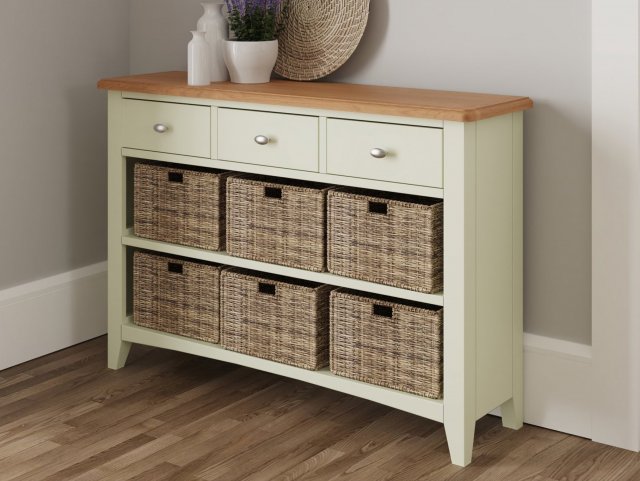 Kenmore Patterdale White and Oak 3 Drawer Sideboard Assembled