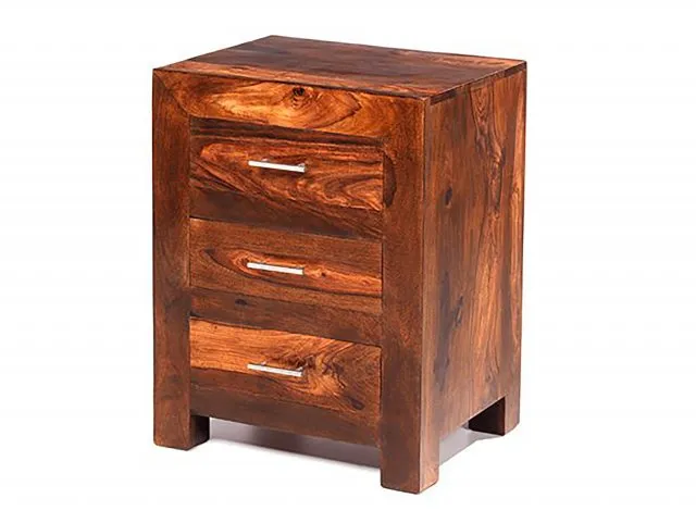 Archers Santa Clara 3 Drawer Acacia Wooden Bedside Table Assembled thumbnail