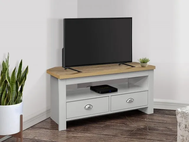 Birlea Highgate Grey and Oak Effect Corner TV Unit