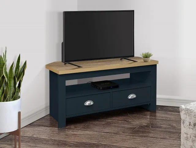 Birlea Highgate Navy and Oak Effect Corner TV Unit