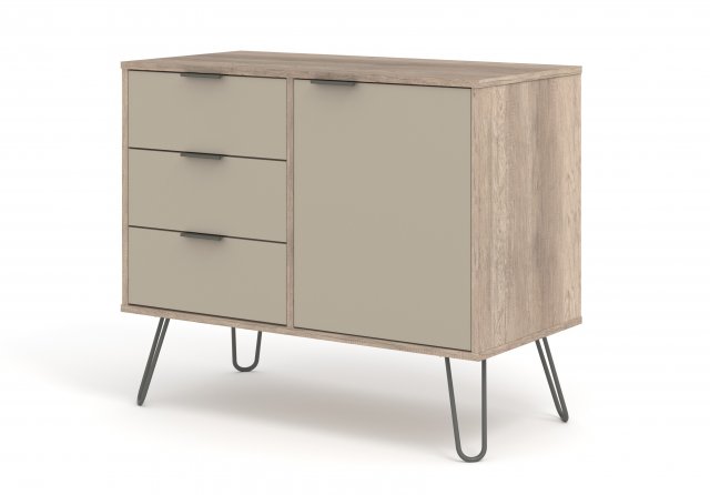 Core Augusta Driftwood and Calico 1 Door 3 Drawer Small Sideboard Flat Packed