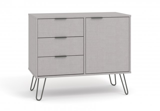 Core Augusta Grey Small Sideboard with 1 Door 3 Drawer Flat Packed