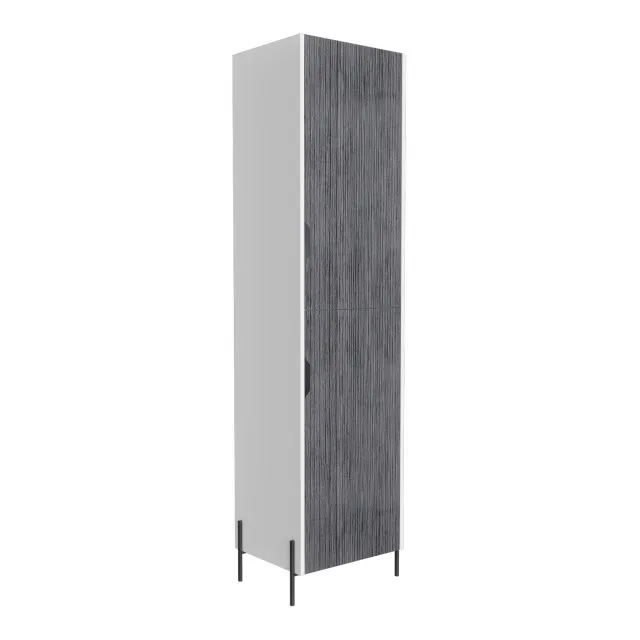 Core Products - Core Dallas White and Grey Oak Tall 2 Door Storage Cabinet thumbnail