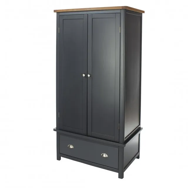 Core Products - Core Dunkeld Midnight Blue and Oak 2 Door 1 Drawer Wardrobe thumbnail