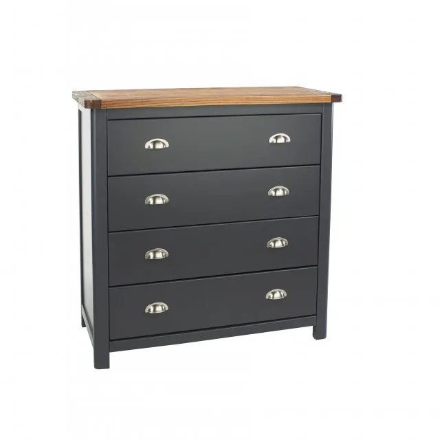Core Products - Core Dunkeld Midnight Blue and Oak 4 Drawer Chest of Drawers thumbnail