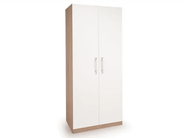 Harmony Hyde White and Oak 2 Door Double Wardrobe thumbnail