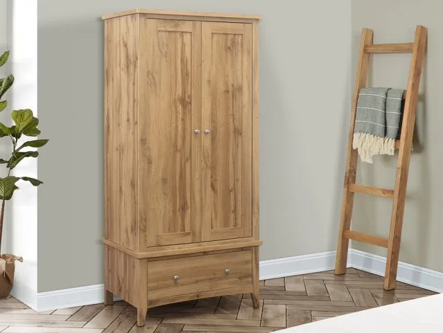 Birlea Furniture & Beds - Birlea Hampstead Oak 2 Door 1 Drawer Double Wardrobe thumbnail