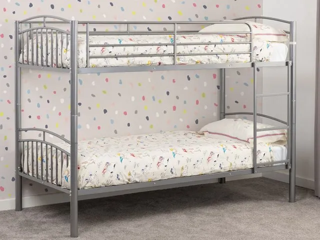 Photos - Bed Seconique Ventura 3ft Silver Metal Bunk  Frame bunkbeds