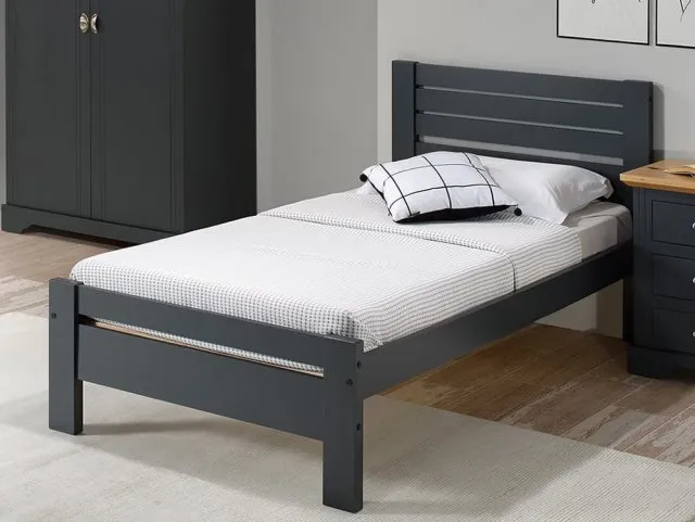 Photos - Bed Seconique Toledo 3ft Single Grey Wooden  Frame 3ftsinglebedframes