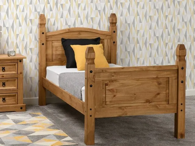 Seconique Corona Wax Pine Wooden Bed Frame High Footend - 5ft King Size thumbnail