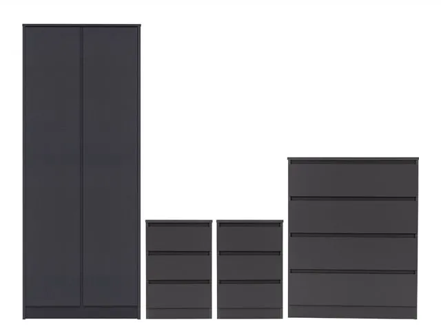 Seconique Malvern Grey 4 Piece Bedroom Furniture Package thumbnail